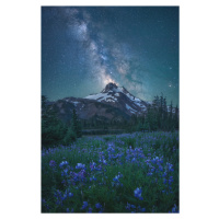 Umělecká fotografie Milky Way Above Mt. Jefferson, Steve Schwindt, (26.7 x 40 cm)