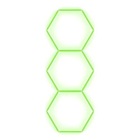 Escape6 Kompletní LED hexagonové svítidlo zelené, rozměr 3 elementy 97 × 246 cm