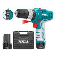 TOTAL-TOOLS Vrtací šroubovák aku s příklepem, 2x1500mAh, 12V Li-Ion, TOTAL-TOOLS