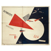 Obrazová reprodukce Beat the Whites with the Red Wedge (1919), El Lissitzky, 40 × 32.7 cm