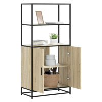 vidaXL Skříň highboard dub sonoma 68x35x139 cm kompozitní dřevo a kov