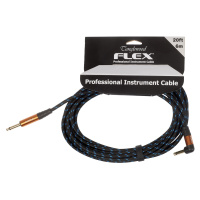 Tanglewood Braided Guitar Cable Blue/Black 6 m Angled