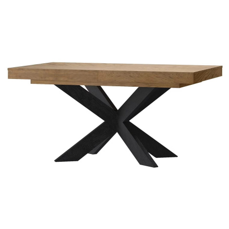 Szynaka Jídelní rozkládací stůl Cozy 39 z masivu 160/210 cm dub Rustikal/černý