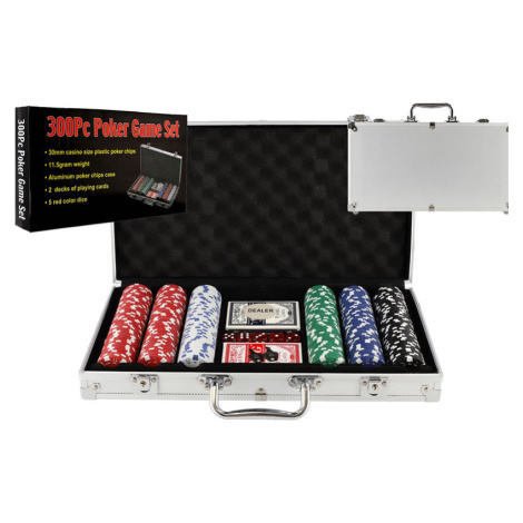 Poker sada 300ks + karty + kostky v hliníkovém kufříku Teddies