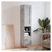 vidaXL Skříň highboard betonově šedá 34,5x34x180 cm kompozitní dřevo