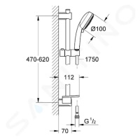 Grohe 26096000 - Set sprchové hlavice, 3 proudy, tyče a hadice, chrom