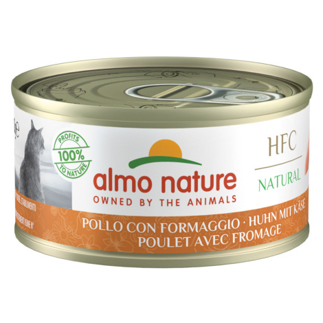 Almo Nature HFC Natural 24 x 70 g výhodné balení - kuře a sýr