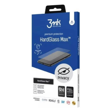 Ochranné sklo 3MK HardGlass Max Privacy iPhone 14 / 13 / 13 Pro 6,1" black, FullScreen Glass (59