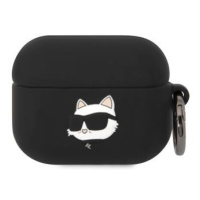 Silikonové pouzdro Karl Lagerfeld 3D Logo NFT Choupette Head pro Airpods Pro, black