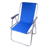 Skládací kempingová židle modrá/matný chrom
