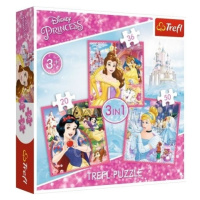 TREFL Puzzle Disney princezny Kouzelný svět 3v1