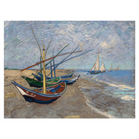 Reprodukce obrazu Vincenta van Gogha - Fishing Boats on the Beach at Les Saintes-Maries-de la Me