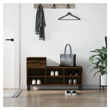 vidaXL Botník hnědý dub 102x36x60 cm kompozitní dřevo