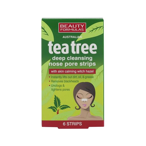 BEAUTY FORMULAS TEA TREE Čistící pásky na nos 6 ks