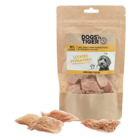 Dogs'n Tiger lahodné kousky lyofilizovaného kuřecího filetu (M), 80 g