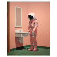 Obrazy na stěnu - Astronaut pri zrkadle Rozměr: 40x50 cm, Rámování: vypnuté plátno na rám