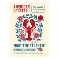 Ilustrace Lobster kitchen print, Dionisis Gemos, 30 × 40 cm