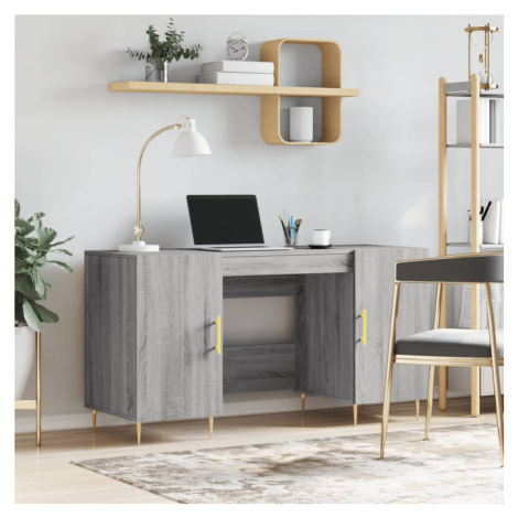 vidaXL Psací stůl šedý sonoma 140 x 50 x 75 cm kompozitní dřevo