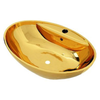 SHUMEE Keramické umyvadlo s přepadem 58,5 × 39 × 21 cm zlaté