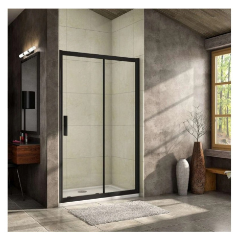 Stacato RESPIRA BLACK LINE 1200mm černé sprchové posuvné dveře 120 cm
