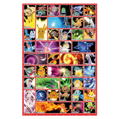 Plakát, Obraz - Pokémon - moves, (61 x 91.5 cm) GB Eye