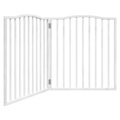 vidaXL Zábrana pro psy skládací 2 panely bílá 160 cm topolové dřevo