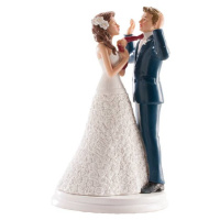 Svatební figurka na dort 20cm přitažen za kravatu - Dekora