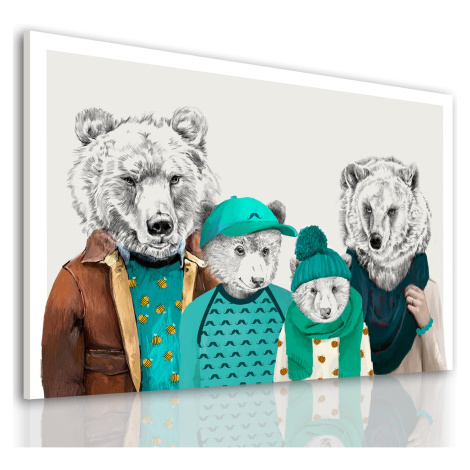 Obraz na plátně HIPSTER BEER FAMILY B různé rozměry Ludesign ludesign obrazy: 80x60 cm
