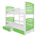 ArtAdrk Dětská patrová postel OSUNA Barva: bílá / zelená