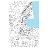 Mapa Wellington white, (26.7 x 40 cm)