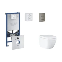 Grohe SANI11BB5105 - Set předstěnové instalace, klozetu, sedátka SoftClose a tlačítka Skate Cosm