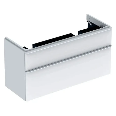 Geberit 500.356.00.1 - Umyvadlová skříňka, 118x47x62 cm, 2 zásuvky, lesklá bílá/matná bílá