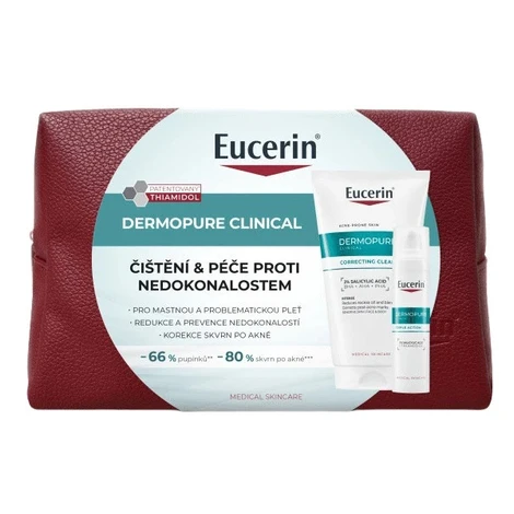 Eucerin DermoPure Clinical exfoliační čisticí gel + fluid s trojitým účinkem Vánoce 2025