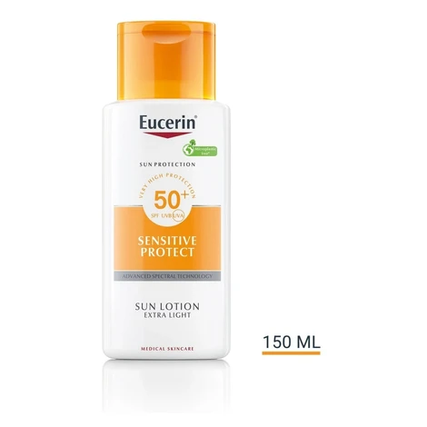 Eucerin Sun Sensitive protect SPF 50+ extra lehké mléko na opalování 150 ml