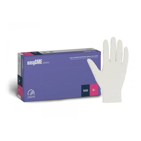 Zarys easyCARE vyšetřovací latexové rukavice S (6-7) pudrované, 100ks