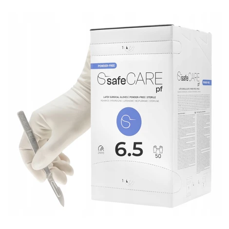 Zarys safeCARE operační sterilní rukavice latexové vel. 6,5 (bez pudru), 50ks