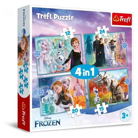 Trefl Puzzle 4v1 neobyčejný svět Frozen 2