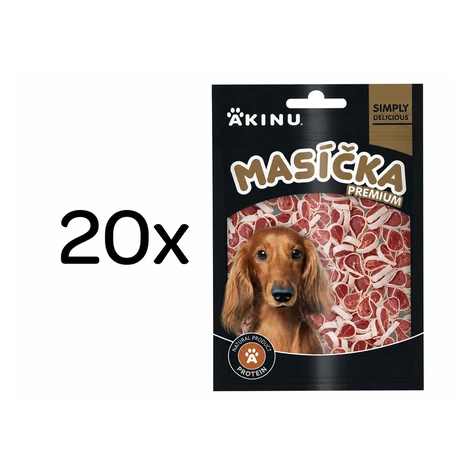 Akinu MASÍČKA PREMIUM Mini kachna pamlsek pro psy 20 x 75 g