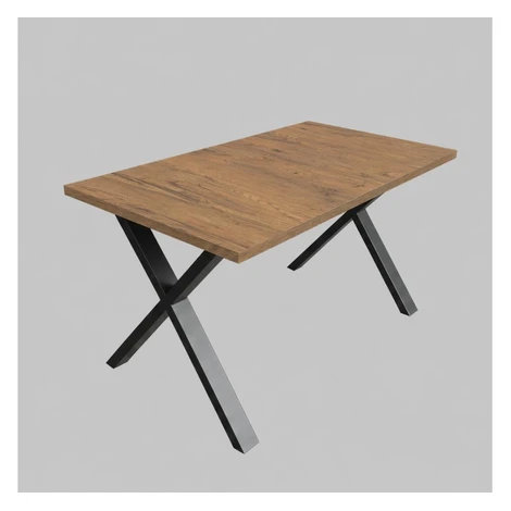 Femix Rozkládací jídelní stůl DOMO 150/190x80 cm dub lefkas/černá 8590828054603