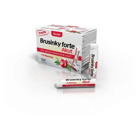 Brusinky Forte Akut 1500mg + D-Manosa 10 ampulí SALUTEM Pharma