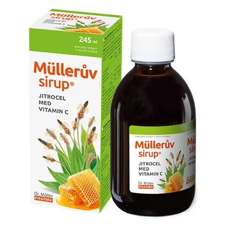 Müllerův sirup s jitrocelem medem a vit.C 245ml Dr.Müller