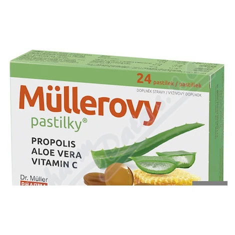 Müllerovy pastilky s propolisem a Aloe vera 24ks Dr.Müller