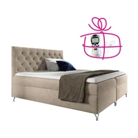 Boxspringová postel, 180x200, béžová látka Velvet, GULIETTE + dárek