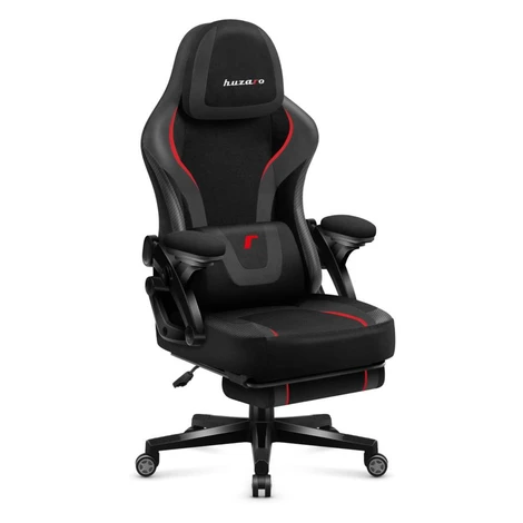 Černé herní křeslo Huzaro FORCE 4.6 CARBON s opěrkou nohou