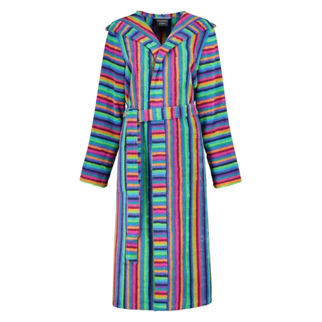CAWÖ Lifestyle Stripes 7076 Dámský župan s kapucí 120 cm různé velikosti vícebarevný Velikost: 3