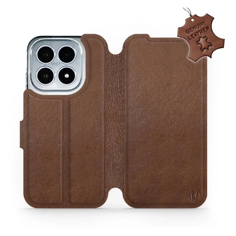 Mobiwear Kožené flip pouzdro pro Xiaomi 17 hnědé