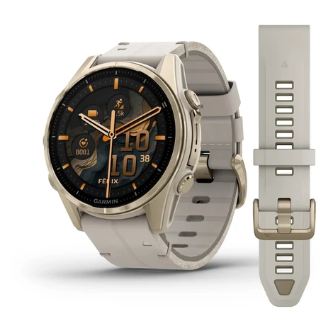Garmin Fenix 8 43mm AMOLED Sapphire Soft Gold/Limestone leather
