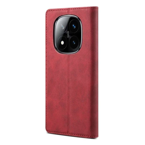 Lenuo Leather flip pro Xiaomi Redmi Note 14 Pro+ 5G červené
