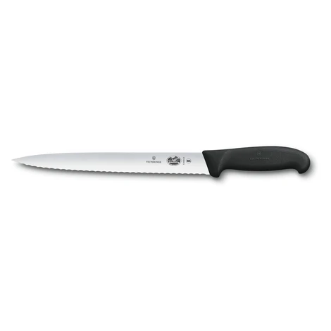 Victorinox Fibrox na šunku, 25 cm plast černý zoubkaté ostří