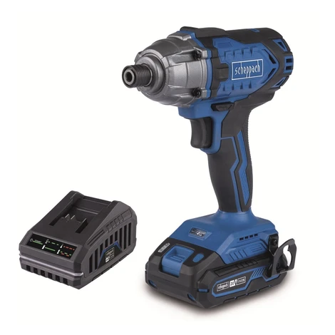 SCHEPPACH Rázový utahovák AKU 20V IXES, nabíječka C-ID180-X-SET S (1 × 2 Ah)